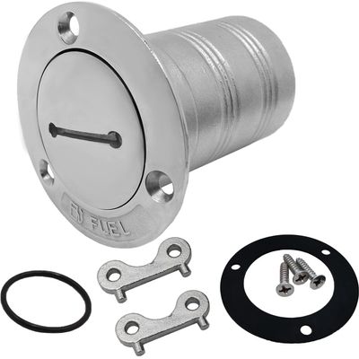 SHENGHUISS Boat Deck Fuel/Gas/Water/Waste Fill/Filler Tank Key Marine 316 Stainless Steel Deck Filler Marine Hardware for Yacht Caravan (A-1-1/2 inch Fuel Straight)