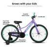 JOYSTAR 20 Inch Girls Bike with Training Wheels for 5-9 Years Old Children 20" Girls Mountain Bikes for Kids Early Rider Kids' Bicycles Purple view 3