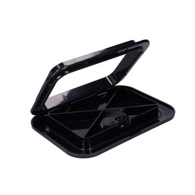 Aramox Marine Boat Deck Access Hatch and Lid, Deck Access Cover Deck Inspection Cover with Rubber Seal, Black 14.75x10.6in
