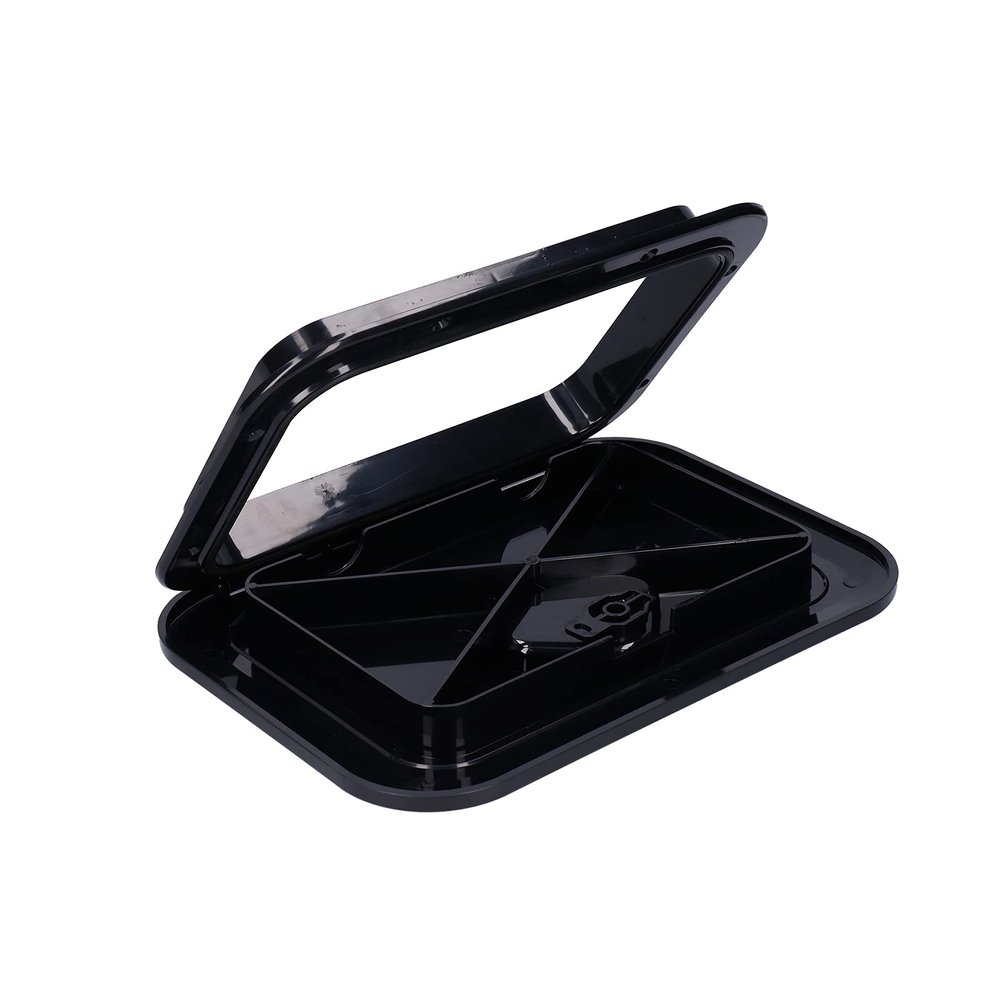 Aramox Marine Boat Deck Access Hatch and Lid, Deck Access Cover Deck Inspection Cover with Rubber Seal, Black 14.75x10.6in