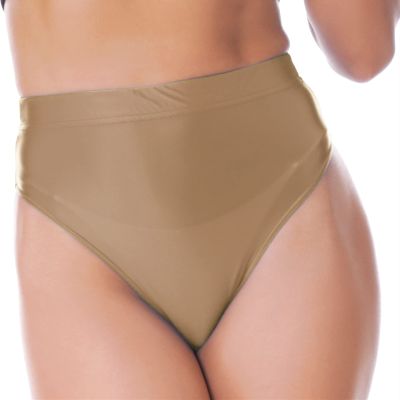 Loloda Women's Bikini Bottoms High Waisted Booty Shorts Hot Pants Bathing Suit Swimwear Coffee XX-Large