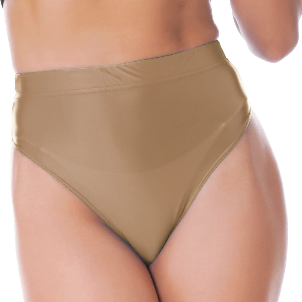 Loloda Women's Bikini Bottoms High Waisted Booty Shorts Hot Pants Bathing Suit Swimwear Coffee XX-Large