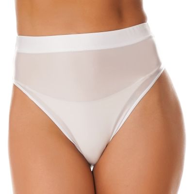 Loloda Women's Bikini Bottoms High Waisted Booty Shorts Hot Pants Bathing Suit Swimwear White Large