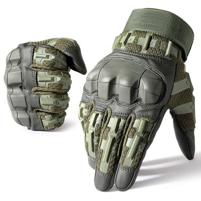 WTACTFUL Touch Screen Motorcycle Tactical Gloves for Men Airsoft Paintball Gear MTB Bike Cycling Cross-Country Motorbike ATV Hunting Hiking Riding Driving Work Outdoor Full Finger Gloves M Green