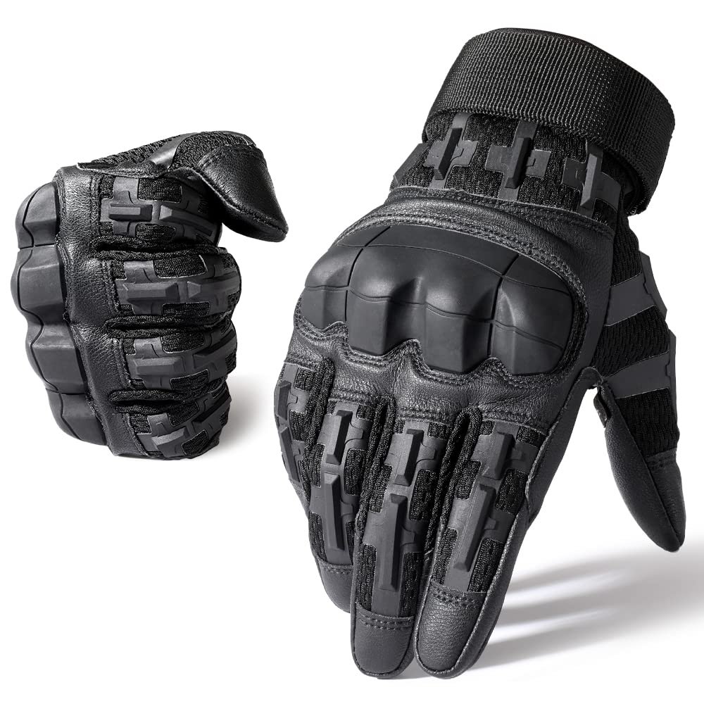 WTACTFUL Touch Screen Motorcycle Tactical Gloves for Men Airsoft Paintball Gear MTB Bike Cycling Cross-Country Motorbike ATV Hunting Hiking Riding Driving Work Outdoor Full Finger Gloves M Black
