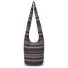 Women Shoulder Handbags Fashion canvas Hippie Crossbody Bags Bohemian Animal Prints Hobo Bags (Black-2) view 1
