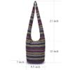 Women Shoulder Handbags Fashion canvas Hippie Crossbody Bags Bohemian Animal Prints Hobo Bags (Black-2) view 3