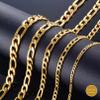 INFINIQUE CREATIONS 18K Gold Plated Stainless Steel Figaro Chain Bracelet Necklace 7-38" 3-12mm (16, 6mm, Gold) view 2