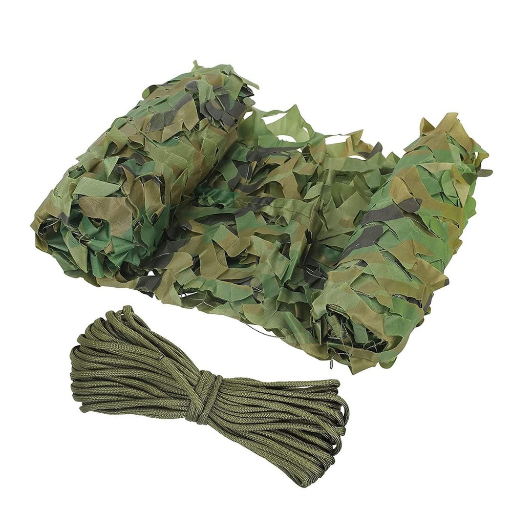 Xrdbfd Camo Net Jungle, Military Camouflage Netting, Used for Hunting, Shooting, Party Decoration, 2/3/4/5/6/8m Shade Netting Cover, Outdoor Reinforced Camouflage Net,2x5m(6.6 * 16.4ft)