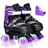 JeeFree Rainbow Unicorn 4 Size Adjustable Light up Roller Skates for Girls Boys for KidsAll 8 Wheels of Girl's Skates Shine,Safe and Fun for Kids view 1