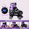 JeeFree Rainbow Unicorn 4 Size Adjustable Light up Roller Skates for Girls Boys for KidsAll 8 Wheels of Girl's Skates Shine,Safe and Fun for Kids view 3