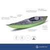 GUMOTEX | SWING 1 | Inflatable Kayak | Closed Kayak | inflatable boat for Recreational Trips and Active Leisure | Reinforcement System, Low Weight | inflatable boats for adults | One-Person | GREEN view 2