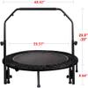 Trampoline, Portable Foldable Trampoline in-Home Mini Rebounder with Adjustable Handle, Exercise Trampoline for Adults, 40" Max Load 330lbs view 4