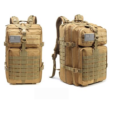 Lfzhjzc Tactical Backpack, Assault Backpack, Military Tactical Army Backpack, Sports Outdoor Mountaineering Travel Backpack, 45l, A Variety of Colors Available (Color : Khaki, Size : 45L)