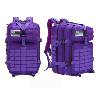 Lfzhjzc Tactical Backpack, Assault Backpack, Military Tactical Army Backpack, Sports Outdoor Mountaineering Travel Backpack, 45l, A Variety of Colors Available (Color : Purple, Size : 45L)