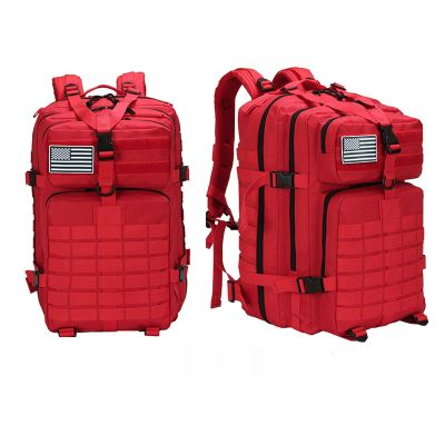 Lfzhjzc Tactical Backpack, Assault Backpack, Military Tactical Army Backpack, Sports Outdoor Mountaineering Travel Backpack, 45l, A Variety of Colors Available (Color : Red, Size : 45L)