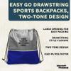 DISCOUNT PROMOS Custom Easy Go Drawstring Backpack Set of 10/50/100, Personalized Bulk Pack - Great for Travelling, Gym and for Everyday Use - Blue view 3