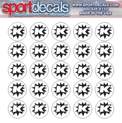 Sportdecals Baseball K 3/4" Award Decals (Black on White)