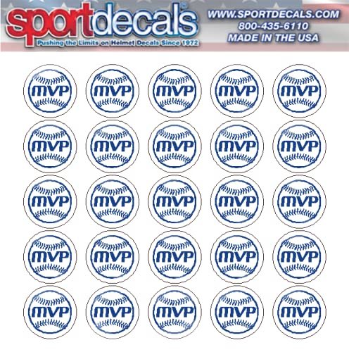 Sportdecals Baseball MVP 3/4" Award Decals (Royal on White)