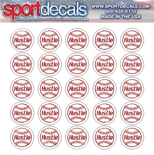 Sportdecals Baseball Hustle 3/4" Award Decals (Scarlet on White)