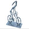 Handmade ornament figurine cycling women, Nuts and bolts steel sculpture, Riding the bicycle women welded metal art,Handmade Scrap metal art view 2