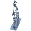 Handmade ornament figurine cycling women, Nuts and bolts steel sculpture, Riding the bicycle women welded metal art,Handmade Scrap metal art view 3