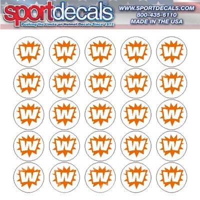 Sportdecals Baseball Win 3/4" Award Decals (Orange on White)