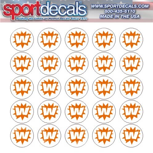 Sportdecals Baseball Win 3/4" Award Decals (Orange on White)