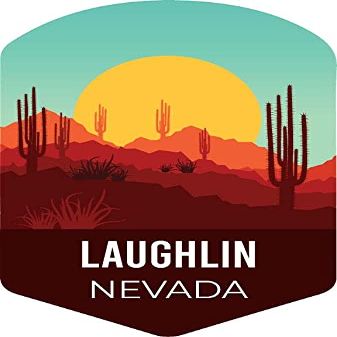 R and R Imports Laughlin Nevada Souvenir 2-Inch Vinyl Decal Sticker Cactus Desert Design