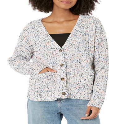 Chenille Confetti Yarn Cardigan