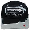 3 Pack Black ONE Way Jesus (Says It All) John 14:6 Christian Adjustable Embroidered Hat Baseball Cap view 3