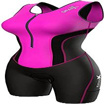 Sparx Women Triathlon Suit Tri Short Racing Cycling Swim Run (Large, Neon Pink)