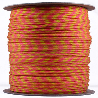 35+ Pink Paracord Colors of Parachute 550 Cord Type III 7 Strand Paracord - Tooty Fruity (1000 Foot Spool)