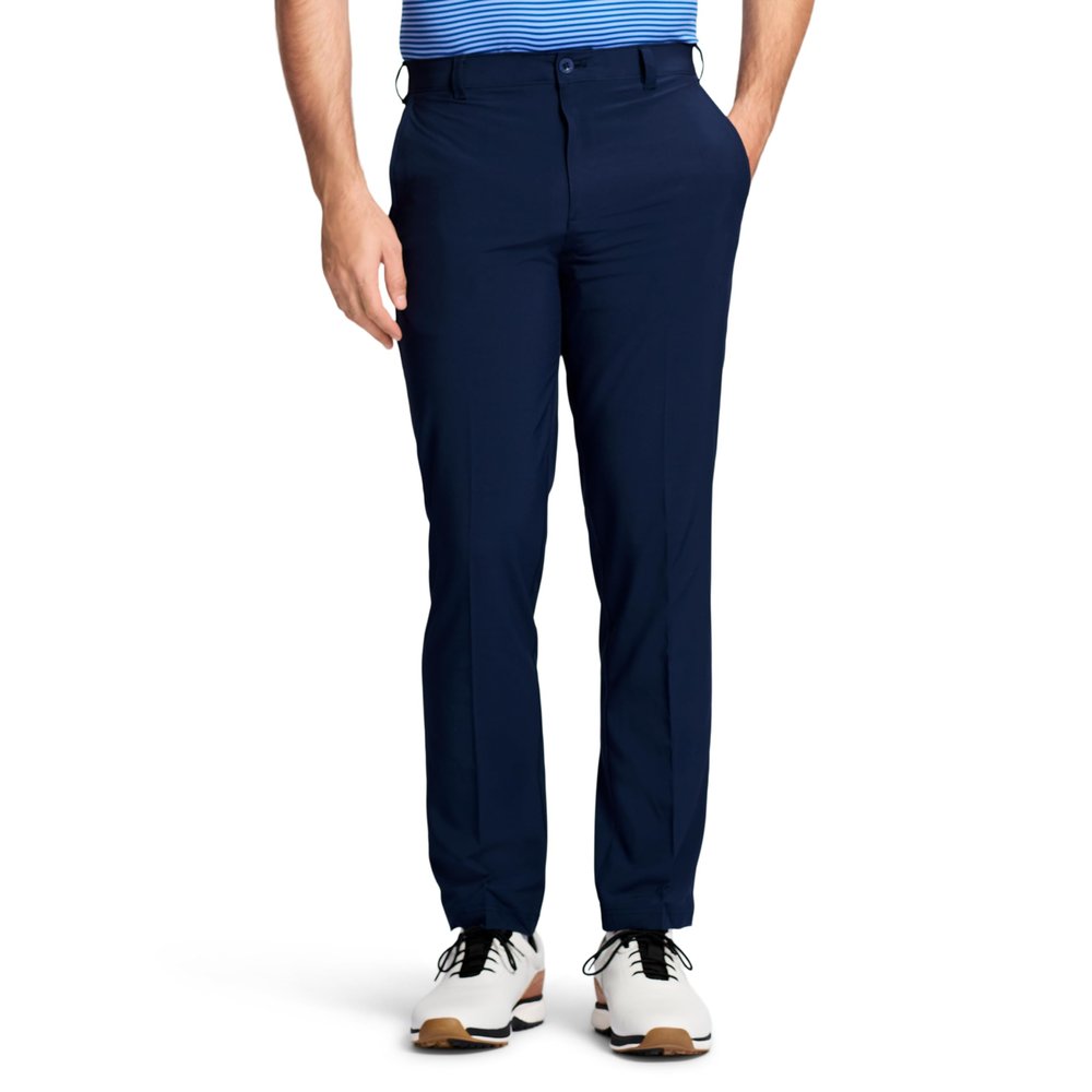 IZOD Men's Golf Swingflex Straight-Fit Flat-Front Pants, Peacoat Strt, 32 34