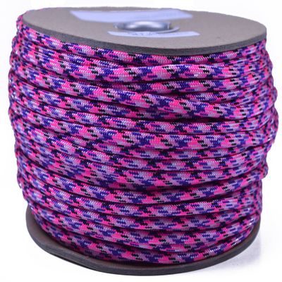 35+ Pink Paracord Colors of Parachute 550 Cord Type III 7 Strand Paracord - Country Girl Camo (250 Foot Spool)