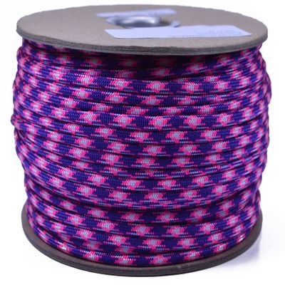 35+ Pink Paracord Colors of Parachute 550 Cord Type III 7 Strand Paracord - Purplelicious (250 Foot Spool)