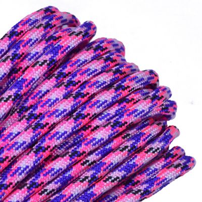 35+ Pink Paracord Colors of Parachute 550 Cord Type III 7 Strand Paracord - Country Girl Camo (100 Feet)