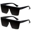 LYZOIT Square Oversized Sunglasses for Women Men Big Shield Large Rimless Shades Super Dark Black Sun glasses sensitive eyes view 1