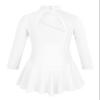Daenrui Kids Girls Figure Ice Skating Leotard Dress Mock Neck Long Sleeve Gymnastic Ballet Dance Outfits White 4 Years view 2