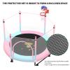 Kawuneeche 5FT Trampoline for Kids Toddler Indoor Trampoline with Safety Enclosure Net, Mini Basketball Hoop, Jumping Mat for Home Entertainment Equipment Outdoor Backyard Games (Blue-Pink) view 2