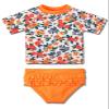 XFGIRLS Girls Rash Guard Swimsuit 2-Piece Short Sleeve Bikini Set Swimwear Bathing Suit S367 Yellow,6-12M view 1