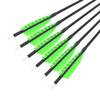 ZSHJGJR 31 Inch Archery Carbon Arrows Spine 500 Hunting Arrows with Removable Tips 4" Camo Feather Fletching Targeting Arrows for Compound & Recurve & Traditional Bow 6/12pcs (Green, 12) view 2