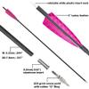 ZSHJGJR 31 Inch Archery Carbon Arrows Spine 500 Hunting Arrows with Removable Tips 4" Camo Feather Fletching Targeting Arrows for Compound & Recurve & Traditional Bow 6/12pcs (Pink, 12) view 4