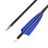 ZSHJGJR 31 Inch Archery Carbon Arrows Spine 500 Hunting Arrows with Removable Tips 4" Camo Feather Fletching Targeting Arrows for Compound & Recurve & Traditional Bow 6/12pcs (Dark Blue, 12) view 2