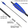 ZSHJGJR 31 Inch Archery Carbon Arrows Spine 500 Hunting Arrows with Removable Tips 4" Camo Feather Fletching Targeting Arrows for Compound & Recurve & Traditional Bow 6/12pcs (Dark Blue, 12) view 4