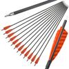 ZSHJGJR 31 Inch Archery Carbon Arrows Spine 500 Hunting Arrows with Removable Tips 4" Camo Feather Fletching Targeting Arrows for Compound & Recurve & Traditional Bow 6/12pcs (Orange, 12) view 1