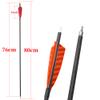 ZSHJGJR 31 Inch Archery Carbon Arrows Spine 500 Hunting Arrows with Removable Tips 4" Camo Feather Fletching Targeting Arrows for Compound & Recurve & Traditional Bow 6/12pcs (Orange, 12) view 4