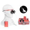 DOC.ROYAL 3.5X420CM Loupes Magnifying Glasses Working Distance 16inches/420mm with HeadLamp Aluminum Box Red view 2