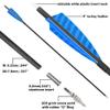 ZSHJGJR 31 Inch Archery Carbon Arrows Spine 500 Hunting Arrows with Removable Tips 4" Camo Feather Fletching Targeting Arrows for Compound & Recurve & Traditional Bow 6/12pcs (Light Blue, 12) view 4