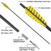 ZSHJGJR 31 Inch Archery Carbon Arrows Spine 500 Hunting Arrows with Removable Tips 4" Camo Feather Fletching Targeting Arrows for Compound & Recurve & Traditional Bow 6/12pcs (Yellow, 12) view 4